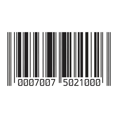 A simple black and white illustration of a barcode, showing the characteristic vertical lines and...
