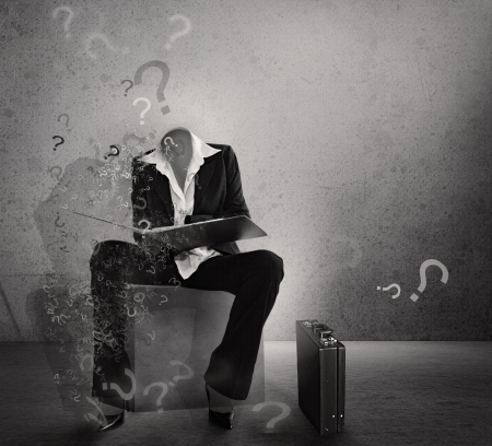 Question mark. Hesitation poster.Dilemma.の写真素材