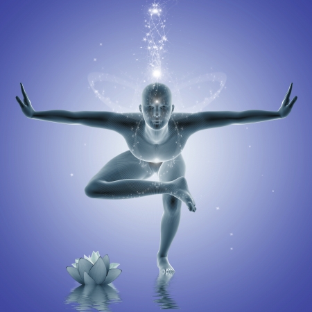Yoga Meditation - Digital graphic compilation  Computer drawing elements の写真素材