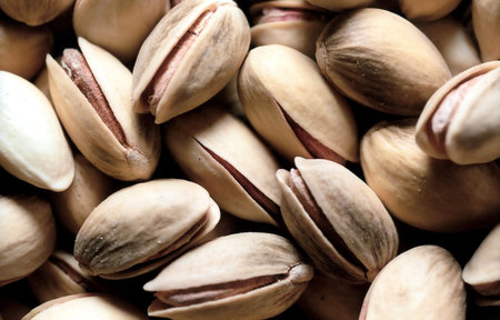 Open salted pistachio background