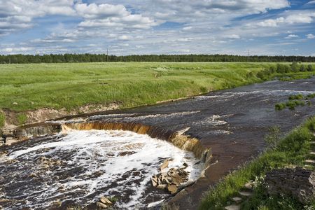 Waterfall of the northern river view  の写真素材