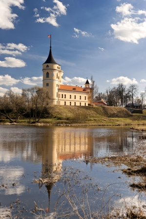 Mariental Castle with reflection in river water in an early spring dayのeditorial素材