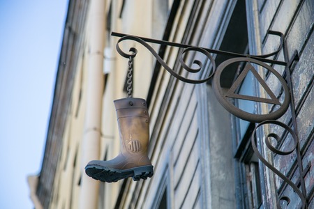 The boot - symbol of factory Red Triangle, Saint Petersburgの写真素材