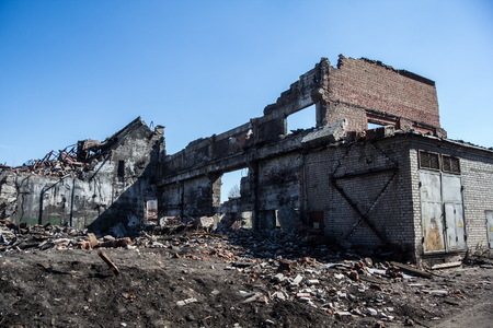 Ruins of Agricultural machinery plant named after Stalin in Voronezhの写真素材