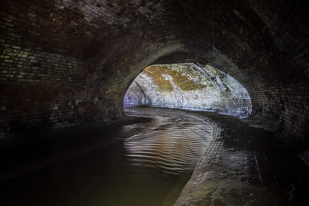 Underground river Neglinnaya flowing in the collector sewer under Moscow. Favorite place of Moscow diggersの写真素材