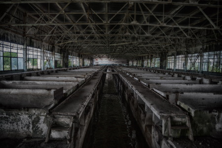 Abandoned wastewater purification treatment plantsの写真素材