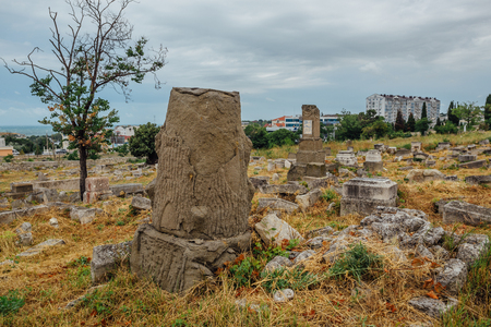 Old abandoned Jewish cemetery in Sevastopolの写真素材