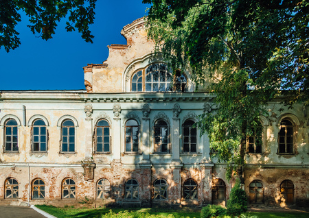 Beautiful abandoned former Philip Vigel's mansion in Voronezh at summer dayの写真素材