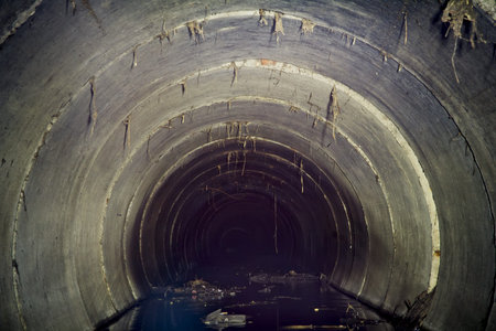 Wastewater from the factory, flowing through the stinky sewer pipe