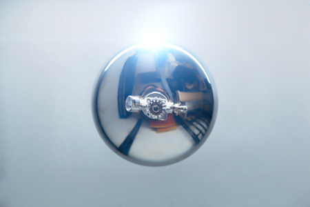 Fire sprinkler nozzle on ceiling. Automatic fast response fire protection systemの写真素材
