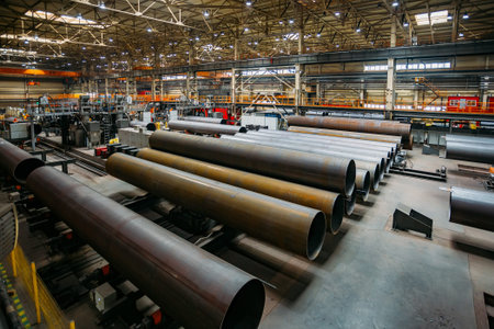 New manufactured steel pipes for gas pipeline construction