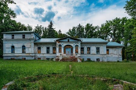 Old abandoned mansion in Turmasovo village, Tambov region.の写真素材
