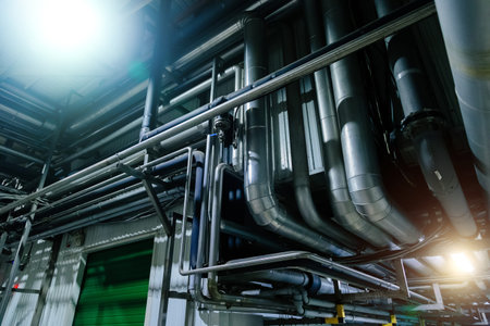 Industrial steel pipes. Pipeline system for delivering components or for heating or ventilation etc.