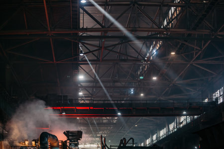 Beams in old industrial building or warehouse.の写真素材
