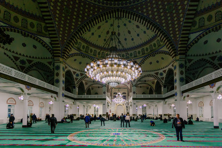 Ramadan prayers. Muslims in Mosque in Makhachkala, Russia, May 2, 2021.