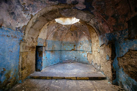 Under dome of old abandoned building in oriental style.の写真素材