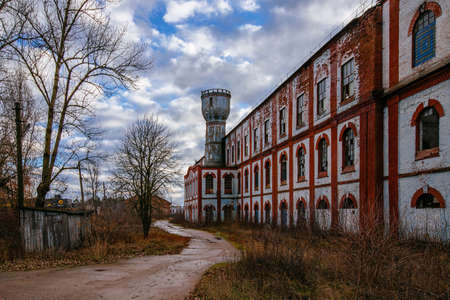 Old abandoned Novotavolzhansky sugar factory in Belgorod region.の写真素材