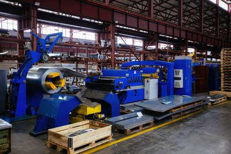 metal sheet profiling factory. Roll forming machine.の写真素材
