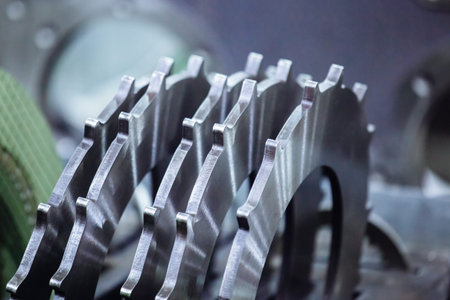 Steel gears - parts of the mechanism.