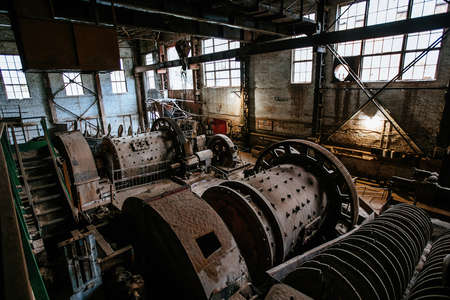 Old mining processing plant. Ore-dressing treatment with classifiers.の写真素材