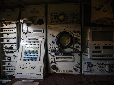 old military radio communication equipmentの写真素材