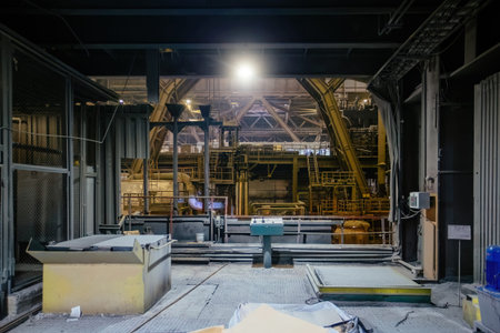 Iron casting at the foundry at metallurgical factory.