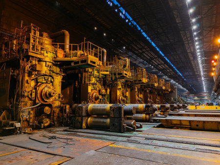 Rolled metal factory. Continuous hot rolling millの写真素材