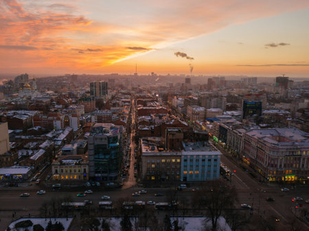Aerial view of historical downtown of Rostov-on-Don.の写真素材