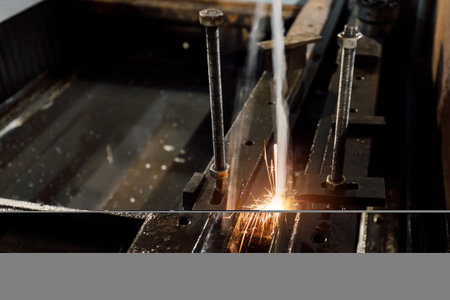 Working plasma cutter with water cooling.
