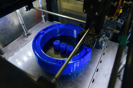 3D printing process of plastic machine parts.
