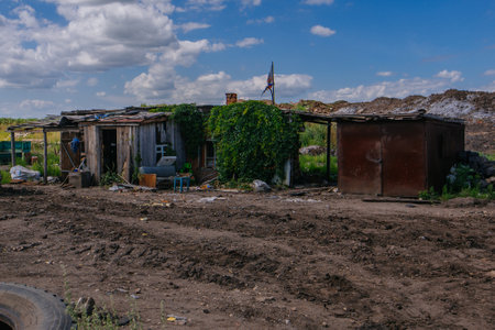 Dwelling of poor or homeless people.の写真素材