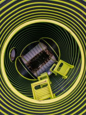 Plastic storm drain or sewage collector.の写真素材