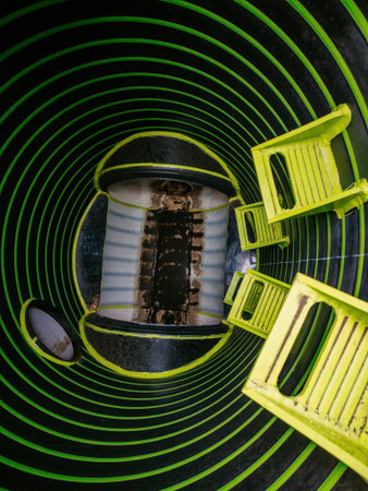 Modern plastic storm drain water or sewage collector.の写真素材