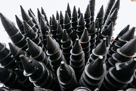 Screw piles for house foundation.の写真素材