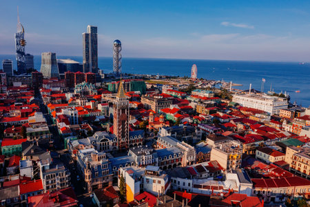 Batumi downtown, Georgia, aerial drone view.の写真素材