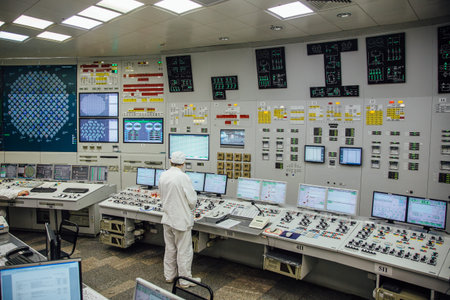 Block control panel of nuclear power plant in Kursk Nuclear Power Plant, Kurchatov, Russia, June 23,...