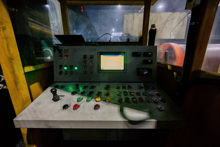 Control panel of industrial machinery.