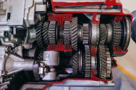 Car gear mechanism, close up.