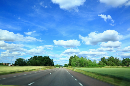 A delightful view of a road in the horizonの写真素材
