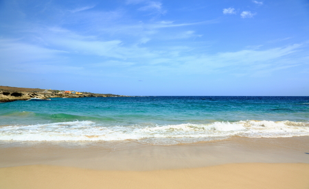 Natural beauty of Aruba. North coast Aruba Island. Amazing sand beach and blue ocean. September, 2017のeditorial素材
