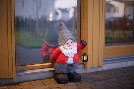 A cute gnome. Christmas time. Sweden.の写真素材