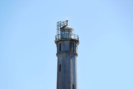 Lighthouse Prison Alcatraz on blue sky background isolated ,. Nice background.の写真素材