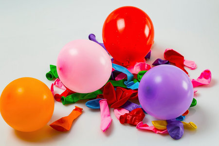 Close up view of colorful balloons isolated. Beautiful party / holiday / celebration / birthday...
