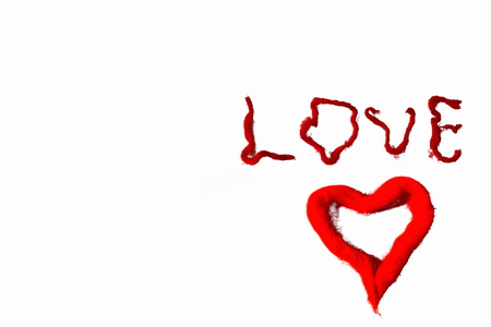 I love you background. Red on white. Valentine day background. Postcard.の写真素材