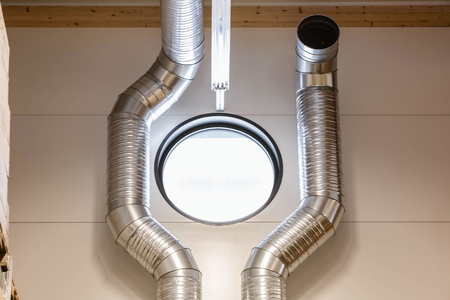 Ventilation system in an industrial building. Beautiful backgrounds.の写真素材