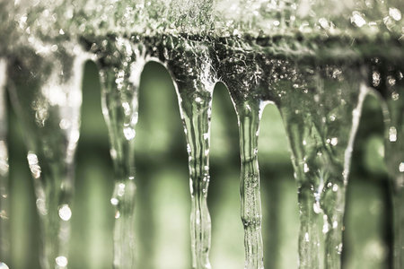 Gorgeous icicles close up view. Beautiful nature backgrounds.