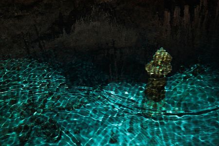 Gorgeous view of the Crystal Caves of Bermuda. Beautiful backgrounds.の写真素材