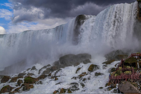 Niagara falls Horseshoe. Ontario. Canada. Beautiful waterfall background.