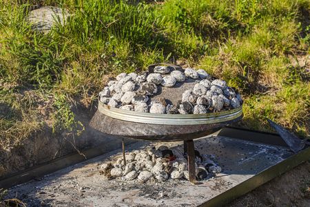 Close up view of traditiona balkan grill isolated. National food concept. Food background.の写真素材