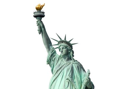 Beautiful view isolated Statue of Liberty. Liberty Island in New York. Harbor in New York.の写真素材